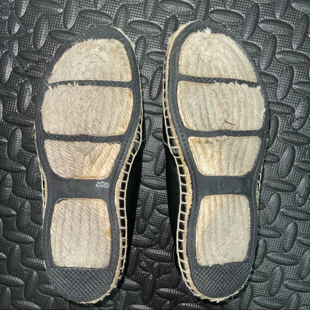 Coach Leather Espadrilles Flats Black Leather Size 6 - Picture 9 of 9